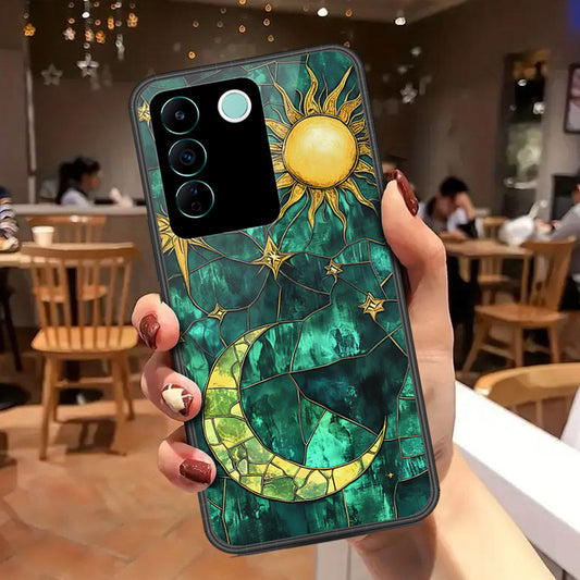 Vivo V27e Cover - Celestial Starry Universe Series - HQ Ultra Shine Premium Infinity Glass Soft Silicon Borders Case