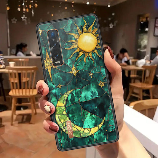 Oppo Find X2 Pro Cover - Celestial Starry Universe Series - HQ Ultra Shine Premium Infinity Glass Soft Silicon Borders Case