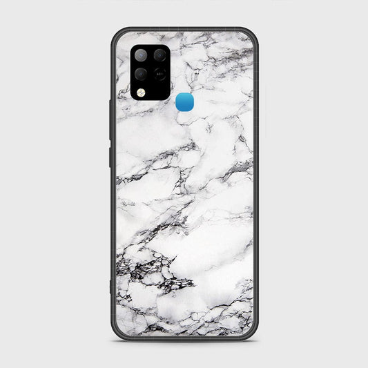 Infinix Hot 10T Cover- White Marble Series - D30 - HQ Ultra Shine Premium Infinity Glass Soft Silicon Borders Case ( Fast Delivery )