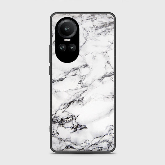 Oppo Reno 10 Pro Cover- White Marble Series - HQ Ultra Shine Premium Infinity Glass Soft Silicon Borders Case