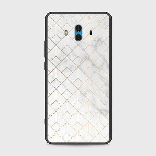 Huawei Mate 10 Cover - White Marble Series 2 - HQ Ultra Shine Premium Infinity Glass Soft Silicon Borders Case (Fast Delivery)