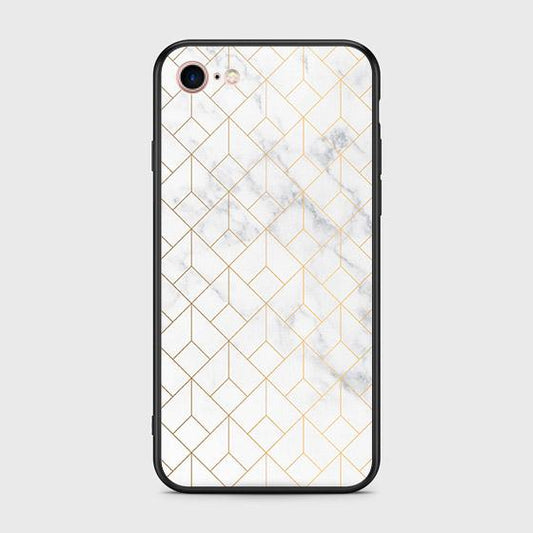 iPhone SE 2022 Cover - White Marble Series 2 - HQ Ultra Shine Premium Infinity Glass Soft Silicon Borders Case (Fast Delivery)