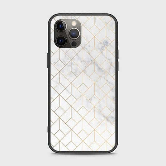 iPhone 12 Pro Cover - White Marble Series 2 - D71 - HQ Ultra Shine Premium Infinity Glass Soft Silicon Borders Case (Fast Delivery)
