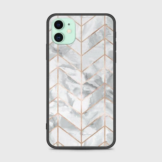 iPhone 11 Cover - White Marble Series 2 - D42 - HQ Ultra Shine Premium Infinity Glass Soft Silicon Borders Case ( Fast Delivery )