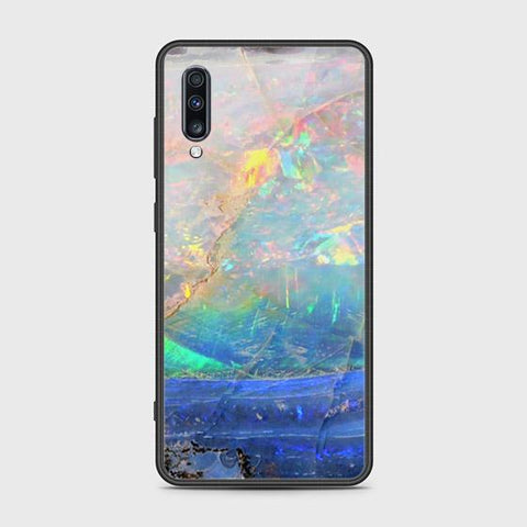 Samsung Galaxy A70s Cover - Colorful Marble Series - HQ Ultra Shine Premium Infinity Glass Soft Silicon Borders Case