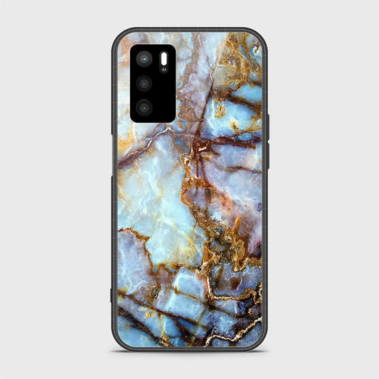 Oppo A55 5G Cover- Colorful Marble Series - ( D10 ) HQ Ultra Shine Premium Infinity Glass Soft Silicon Borders Case ( Fast Delivery )
