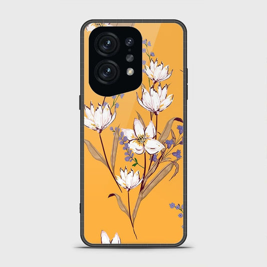Oppo Find X5 Cover - Floral Series - D28 - HQ Ultra Shine Premium Infinity Glass Soft Silicon Borders Case ( Fast delivery )