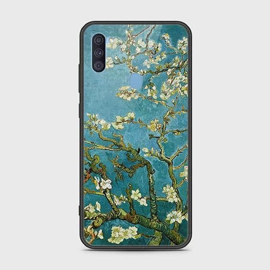 Samsung Galaxy A11 Cover - Floral Series 2 - d312- HQ Ultra Shine Premium Infinity Glass Soft Silicon Borders Case ( Fast Delivery)