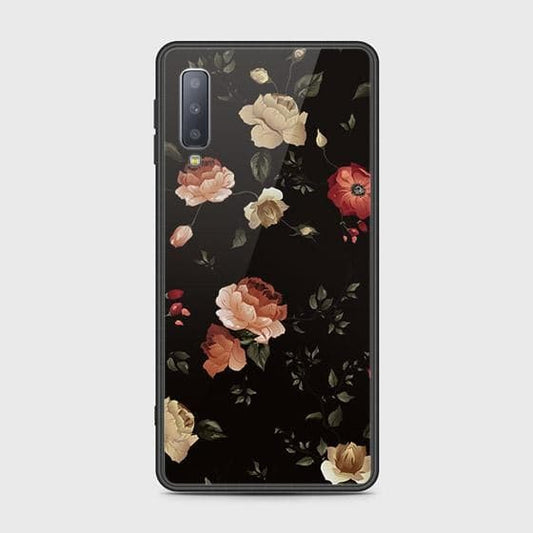 Samsung Galaxy A7 2018 Cover - Floral Series 2 - D38 - HQ Ultra Shine Premium Infinity Glass Soft Silicon Borders Case( Fast Delivery)