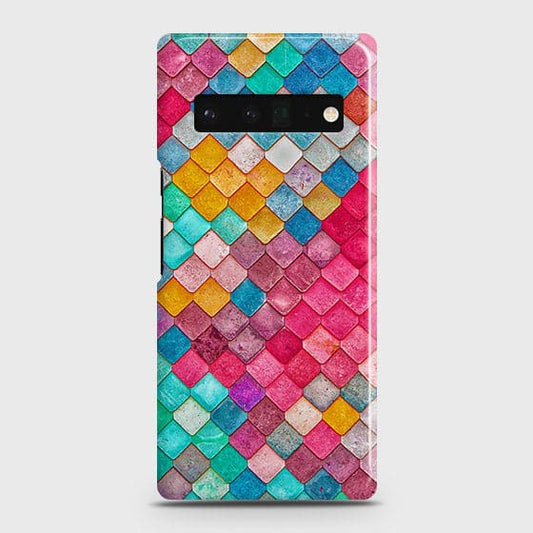 Google Pixel 6 Pro Cover - Chic Colorful Mermaid Printed Hard Case with Life Time Colors Guarantee b55 ( Fast Delivery )