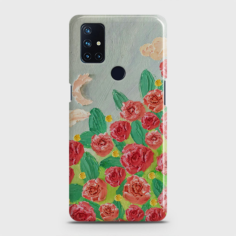 OnePlus Nord N10 5G Cover Floral Series Design 10 Red