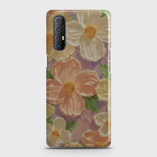 Oppo Reno 3 Pro Cover - Floral Series - Design 11 - White & Green - Matte Finish - Snap On Hard Case with LifeTime Colors Guarantee