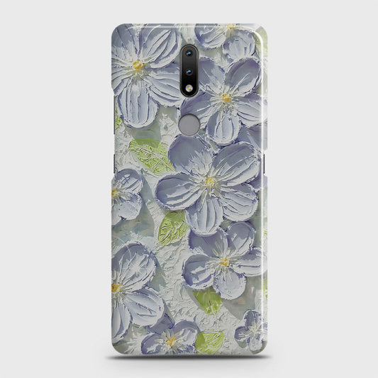 Nokia 2.4 Cover - Floral Series - Design 12 - Purple & Green - Matte Finish - Snap On Hard Case with LifeTime Colors Guarantee
