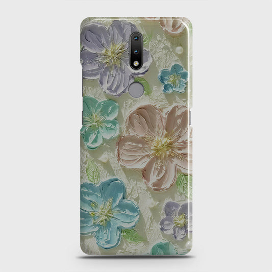 Nokia 2.4 Cover - Floral Series - Design 14 - Blue & Purple - Matte Finish - Snap On Hard Case with LifeTime Colors Guarantee