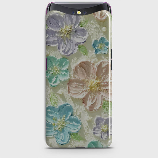 Oppo Find X Cover - Floral Series - Design 14 - Blue & Purple - Matte Finish - Snap On Hard Case with LifeTime Colors Guarantee