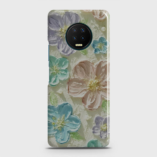 Infinix Note 7 Cover - Floral Series - Design 14 - Blue & Purple - Matte Finish - Snap On Hard Case with LifeTime Colors Guarantee