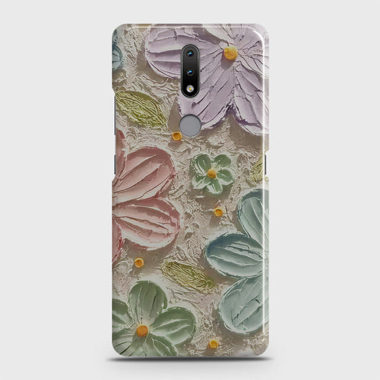 Nokia 2.4 Cover - Floral Series - Design 15 - Blue & Green - Matte Finish - Snap On Hard Case with LifeTime Colors Guarantee