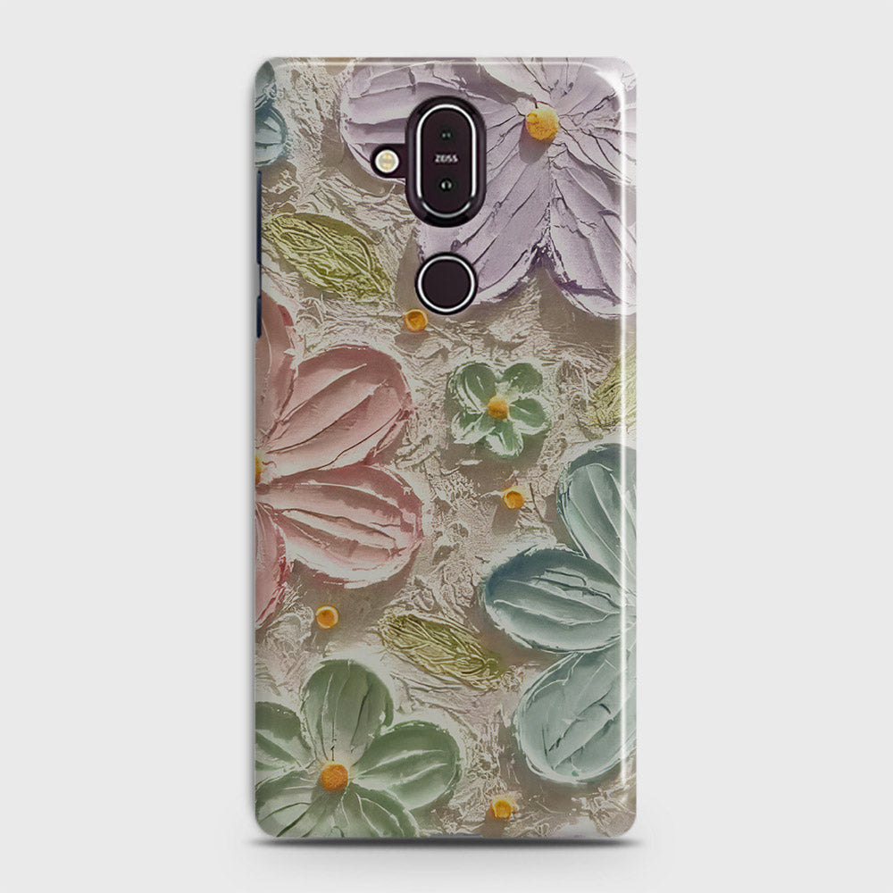 Nokia Cover Floral Series Design 15 Blue Green Matte