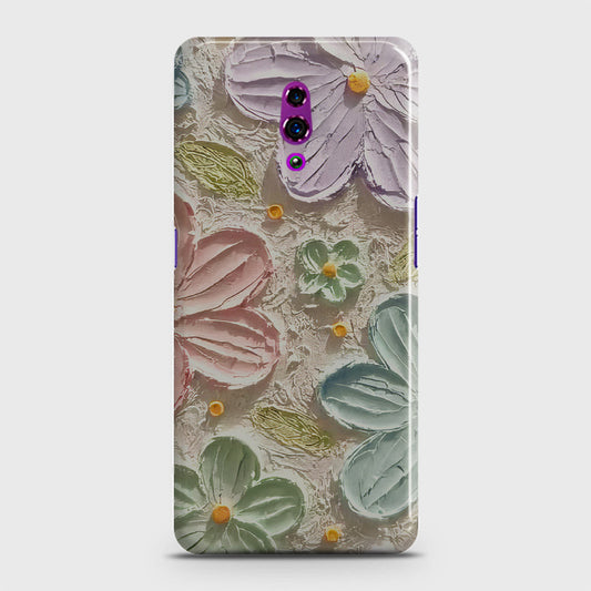 Oppo Reno Cover - Floral Series - Design 15 - Blue & Green - Matte Finish - Snap On Hard Case with LifeTime Colors Guarantee