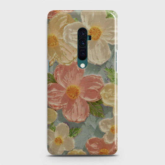 Oppo Reno 10x zoom Cover - Floral Series - Design 16 - Cyan & Pink - Matte Finish - Snap On Hard Case with LifeTime Colors Guarantee (Fast Delivery) (H)