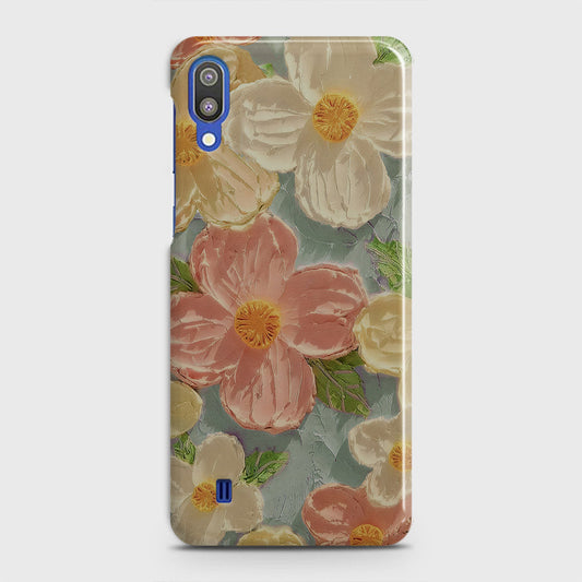 Samsung Galaxy M10 Cover - Floral Series - Design 16 - Cyan & Pink - Matte Finish - Snap On Hard Case with LifeTime Colors Guarantee