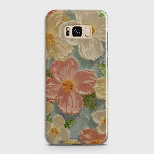 Samsung Galaxy S8 Cover - Floral Series - Design 16 - Cyan & Pink - Matte Finish - Snap On Hard Case with LifeTime Colors Guarantee (Fast Delivery)(FS)