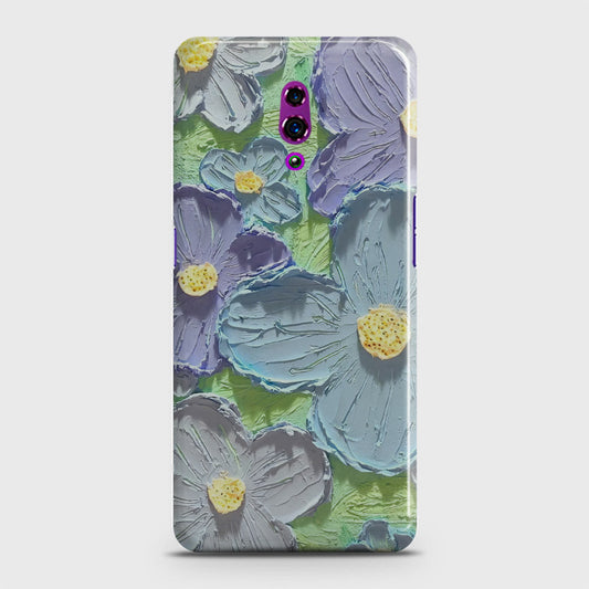 Oppo Reno Cover - Floral Series - Design 1 - Purple & Aqua - Matte Finish - Snap On Hard Case with LifeTime Colors Guarantee