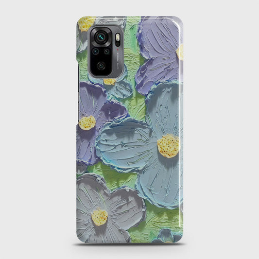 Xiaomi Redmi Note 10 4G Cover - Floral Series - Design 1 - Purple & Aqua - Matte Finish - Snap On Hard Case with LifeTime Colors Guarantee