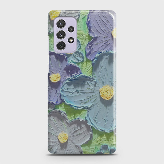 Samsung Galaxy A72 Cover - Floral Series - Design 1 - Purple & Aqua - Matte Finish - Snap On Hard Case with LifeTime Colors Guarantee (Fast Delivery) (H)