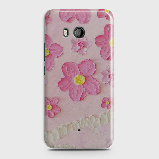 HTC U11  Cover - Floral Series - Design 2 - Pink - Matte Finish - Snap On Hard Case with LifeTime Colors Guarantee