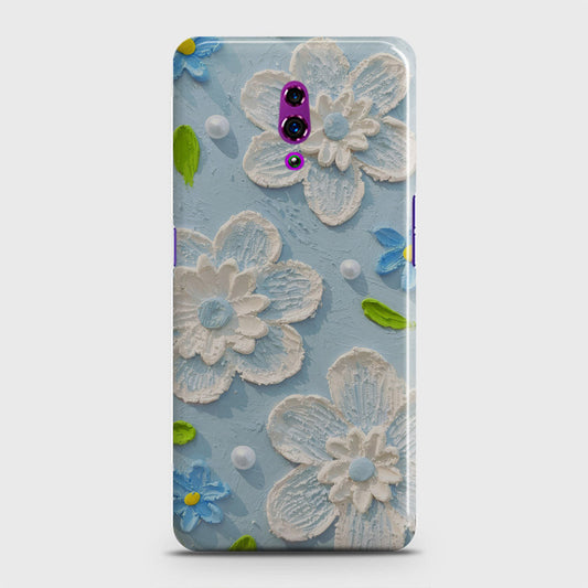 Oppo Reno Cover - Floral Series - Design 3 - Sky Blue - Matte Finish - Snap On Hard Case with LifeTime Colors Guarantee