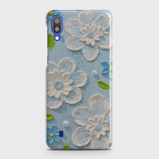 Samsung Galaxy M10 Cover - Floral Series - Design 3 - Sky Blue - Matte Finish - Snap On Hard Case with LifeTime Colors Guarantee