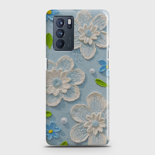 Oppo Reno 6 Pro 5G Cover - Floral Series - Design 3 - Sky Blue - Matte Finish - Snap On Hard Case with LifeTime Colors Guarantee (Fast Delivery)(FS)