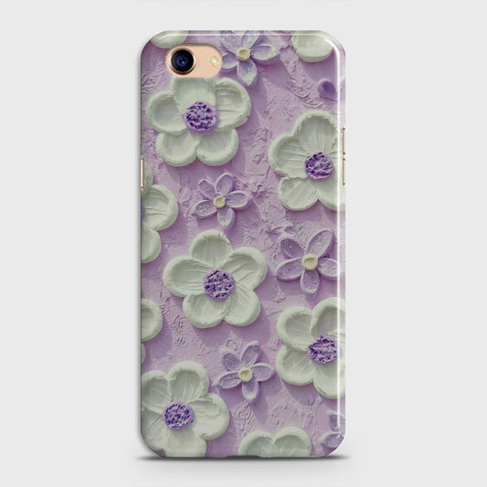 Oppo A83 / A1 Cover - Floral Series - Design 4 - Purple & White - Matte Finish - Snap On Hard Case with LifeTime Colors Guarantee (Fast Delivery) (H)