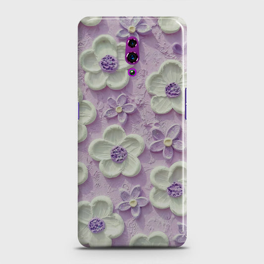 Oppo Reno Cover - Floral Series - Design 4 - Purple & White - Matte Finish - Snap On Hard Case with LifeTime Colors Guarantee