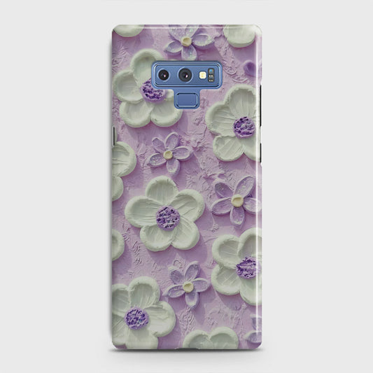 Samsung Galaxy Note 9 Cover - Floral Series - Design 4 - Purple & White - Matte Finish - Snap On Hard Case with LifeTime Colors Guarantee (Fast Delivery)
