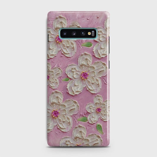 Samsung Galaxy S10 Plus Cover - Floral Series - Design 5 - Pink & White - Matte Finish - Snap On Hard Case with LifeTime Colors Guarantee (Fast Delivery) (H)