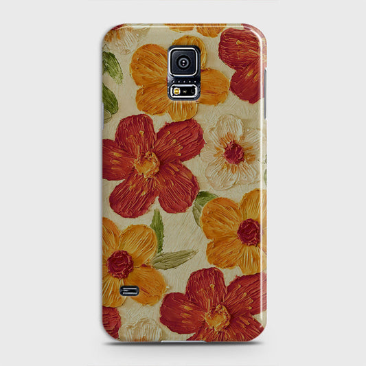 Samsung Galaxy S5 Cover - Floral Series - Design 6 - Red & Orange - Matte Finish - Snap On Hard Case with LifeTime Colors Guarantee