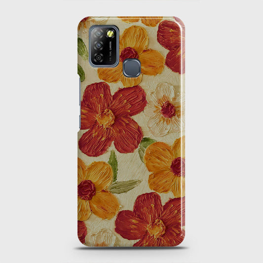 Infinix Smart 5 Cover - Floral Series - Design 6 - Red & Orange - Matte Finish - Snap On Hard Case with LifeTime Colors Guarantee