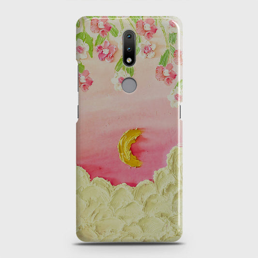 Nokia 2.4 Cover - Floral Series - Design 7 - Pink & Yellow - Matte Finish - Snap On Hard Case with LifeTime Colors Guarantee