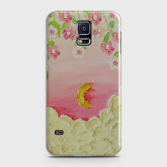Samsung Galaxy S5 Cover - Floral Series - Design 7 - Pink & Yellow - Matte Finish - Snap On Hard Case with LifeTime Colors Guarantee