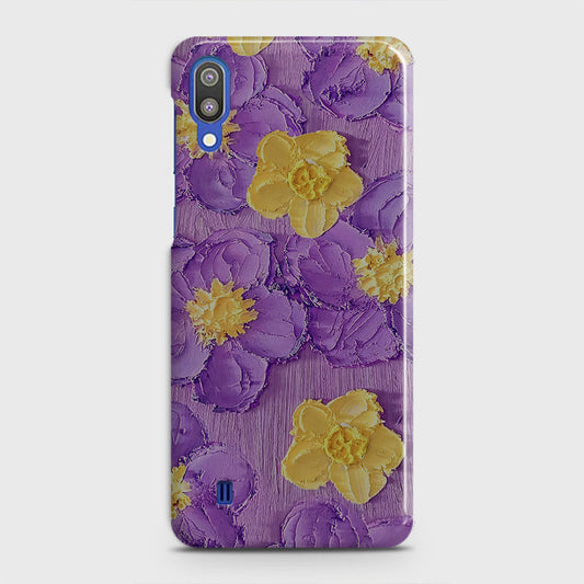 Samsung Galaxy M10 Cover - Floral Series - Design 8 - Purple & Yellow - Matte Finish - Snap On Hard Case with LifeTime Colors Guarantee