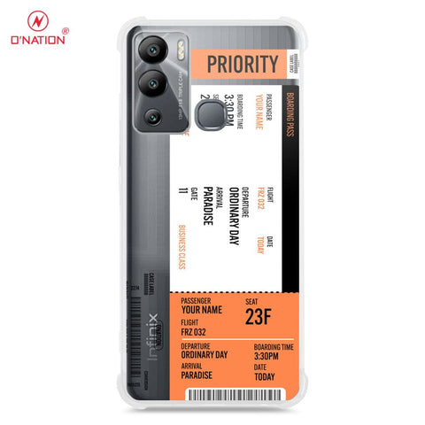Infinix Hot 12i Cover - Personalised Boarding Pass Ticket Series - 5 Designs - Clear Phone Case - Soft Silicon Borders