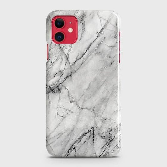 iPhone 11 Cover - Matte Finish - Trendy White Floor Marble Printed Hard Case with Life Time Colors Guarantee - ( Fast Delivery )
