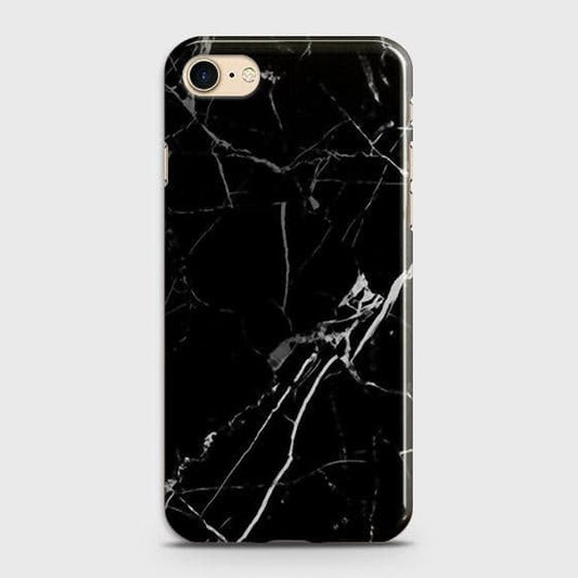 iPhone SE 2022 Cover - Black Modern Classic Marble Printed Hard Case with Life Time Colors Guarantee B71 ( Fast Delivery )