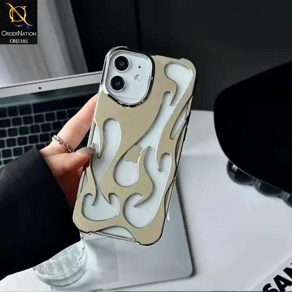 iPhone 12 Cover Golden New Shiny Electroplating Flame Series