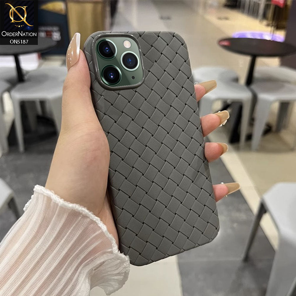 iPhone 11 Pro Cover Gray New Woven Design Leather Feel Soft