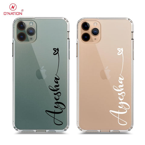 iPhone 11 Pro Max Cover - Personalised Name Series - 8 Designs - Clear Phone Case - Soft Silicon Borders