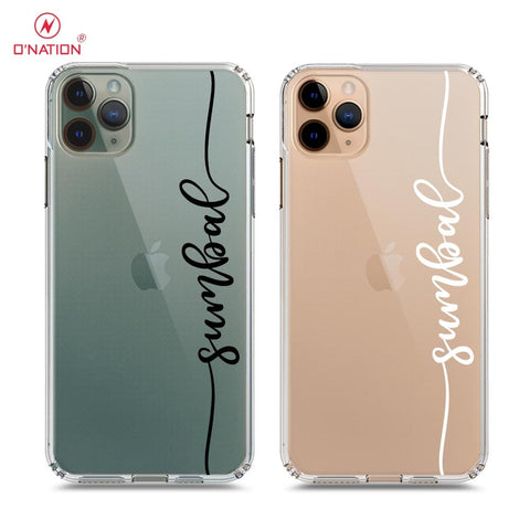 iPhone 11 Pro Max Cover - Personalised Name Series - 8 Designs - Clear Phone Case - Soft Silicon Borders