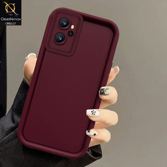 Oppo A96 4G Cover - Maroon -Soft Silicone Case With Round Bumper Matte TPU Shockproof Cover